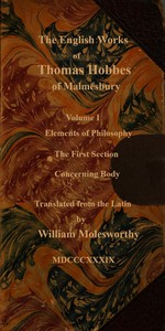 Cover of The English works of Thomas Hobb...