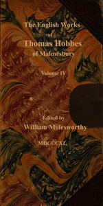 Cover of The English works of Thomas Hobb...